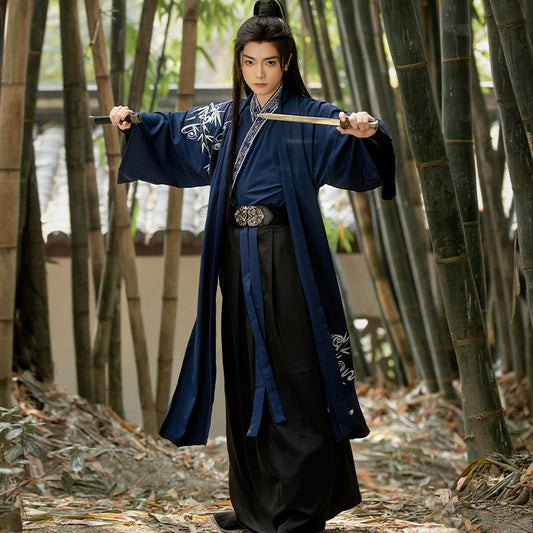 Chinese Style Traditional Hanfu Song Dynasty Embroidery Domineering Cosplay Performance Dress for Men