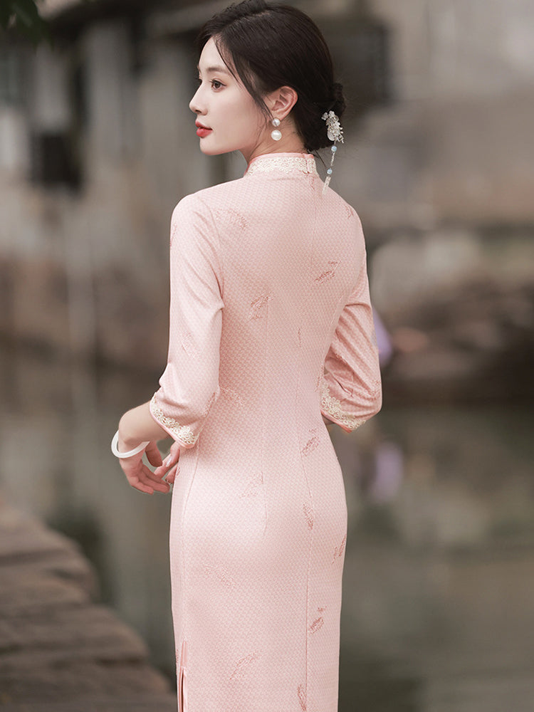 Suede qipao dress