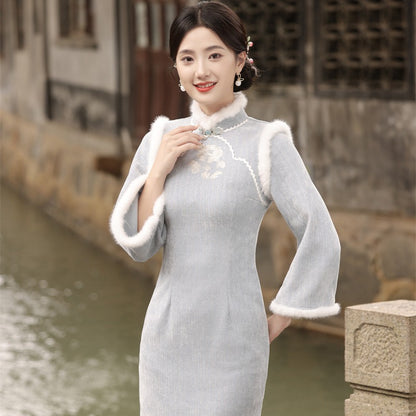 Traditional Cheongsam for Cold Weather