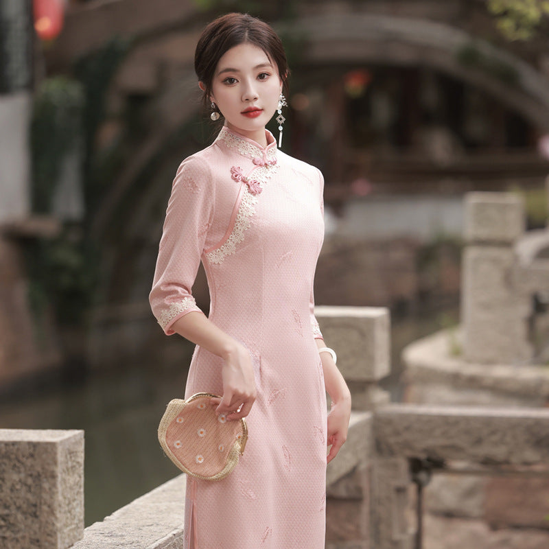 Retro slim girl's cheongsam