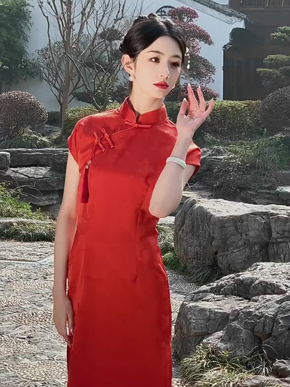 Yourqipao 2024 Spring and Summer Fashion Improved Qipao New Chinese Style Long Women Cheongsam Dress