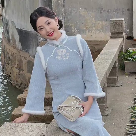 Long Sleeve Qipao for Winter Occasions