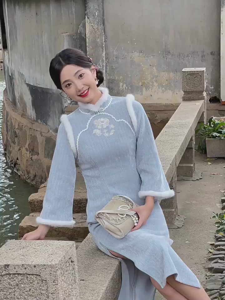 Long Sleeve Qipao for Winter Occasions